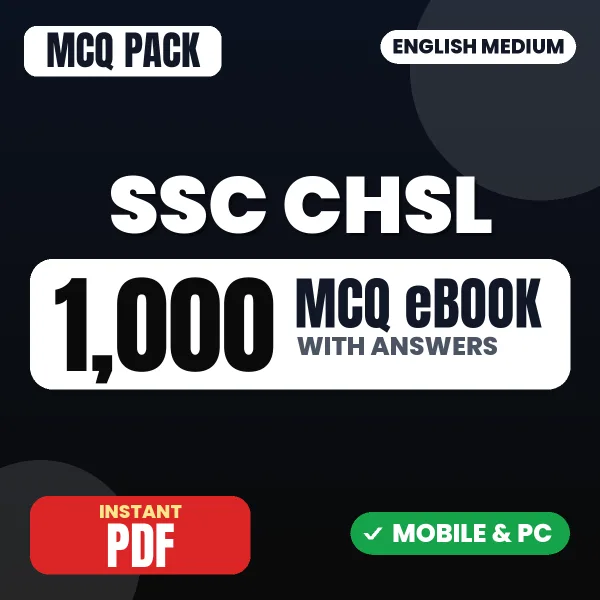 SSC CHSL TIER 2 Exam – 1000 MCQ eBook with Answers | English Medium PDF Download