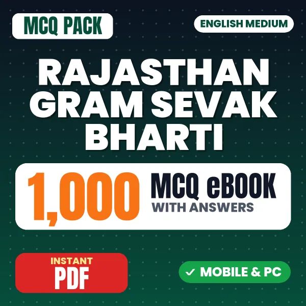 Rajasthan Gram Sevak Bharti (VDO) Exam – 1000 MCQ eBook with Answers | English Medium PDF Download