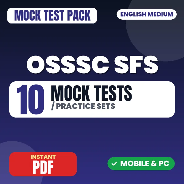OSSSC Statistical Field Surveyor Prelims Exam – 10 Mock Tests / Practice Sets | English Medium PDF Download