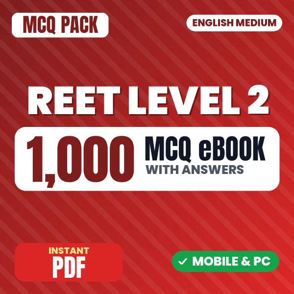 REET Level 2 (Maths & Science) Prelims Exam – 1000 MCQ eBook with Answers | English Medium PDF Download