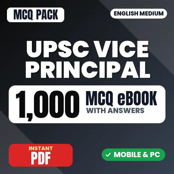 UPSC Vice Principal Exam – 1000 MCQ eBook with Answers | English Medium PDF Download