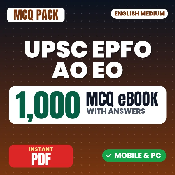 UPSC EPFO AO EO Exam – 1000 MCQ eBook with Answers | English Medium PDF Download