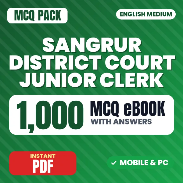 Sangrur District Court Clerk Exam – 1000 MCQ eBook with Answers | English Medium PDF Download
