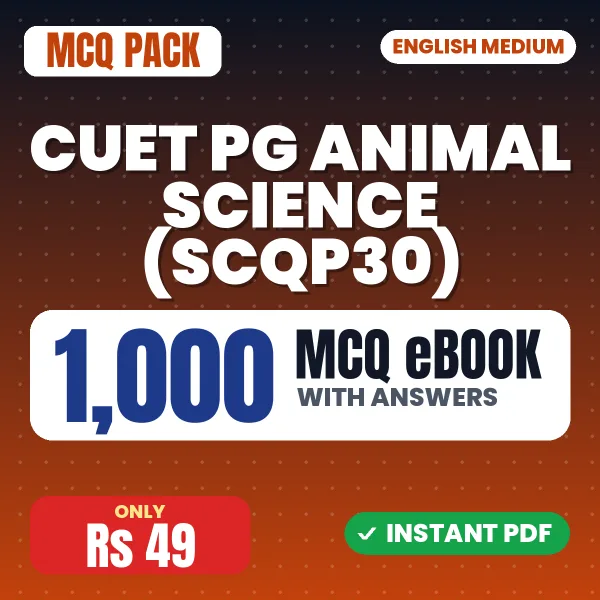 CUET PG Animal Science (SCQP30) Exam – 1000 MCQ eBook with Answers | English Medium PDF Download