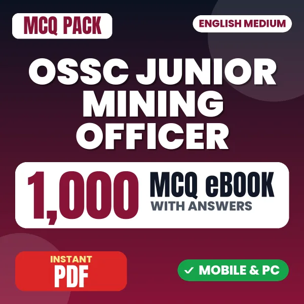 OSSC Junior Mining Officer Exam Paper I – 1000 MCQ eBook with Answers | English Medium PDF Download