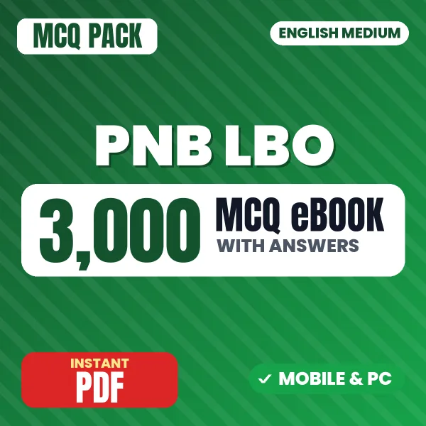 PNB Local Bank Officer Exam – 3000 MCQ eBook with Answers | English Medium PDF Download