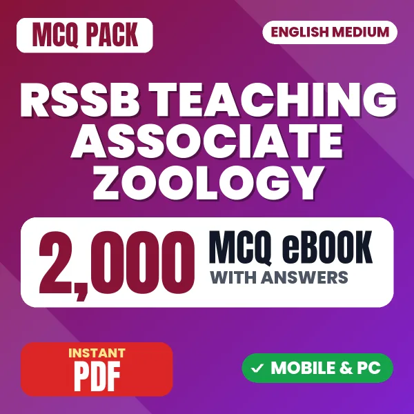 RSSB Teaching Associate (Zoology) Exam Paper 1 – 2000 MCQ eBook with Answers | English Medium PDF Download