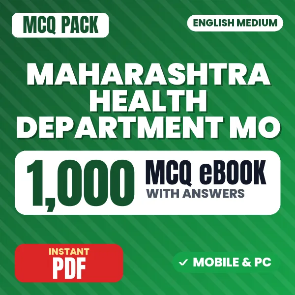 Maharashtra Health Department MO Exam (Pharmacy) – 1000 MCQ eBook with Answers | English Medium PDF Download