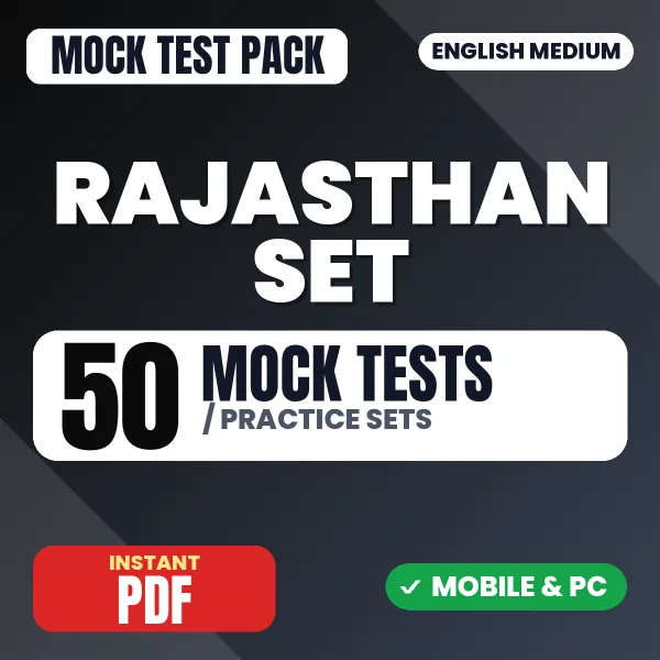 Rajasthan SET (Paper 1) Exam – 50 Mock Tests / Practice Sets | English Medium PDF Download