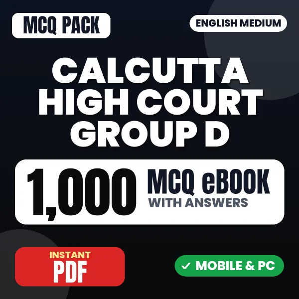 Calcutta High Court Group D Exam – 1000 MCQ eBook with Answers | English Medium PDF Download
