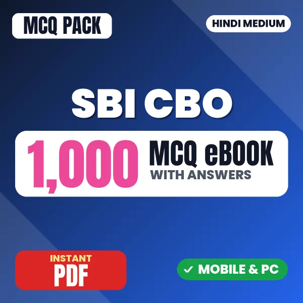 SBI Circle Based Officer Test A Exam – 1000 MCQ eBook with Answers | Hindi Medium PDF Download