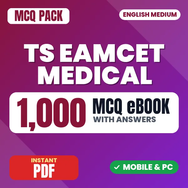 TS EAMCET Medical Exam – 1000 MCQ eBook with Answers | English Medium PDF Download