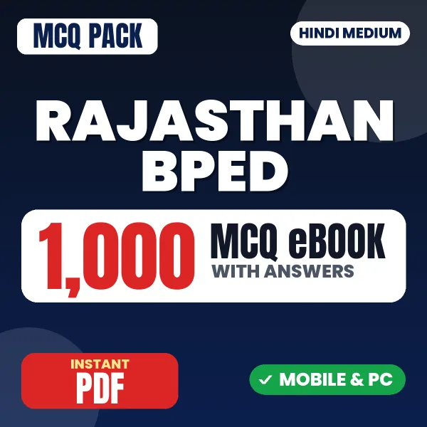 Rajasthan BPED Exam – 1000 MCQ eBook with Answers | Hindi Medium PDF Download