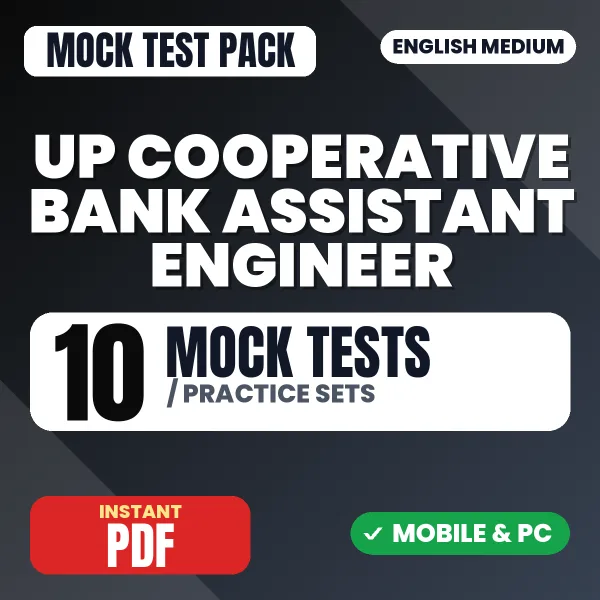 UP Cooperative Bank Assistant Engineer Preliminary Exam – 10 Mock Tests / Practice Sets | English Medium PDF Download
