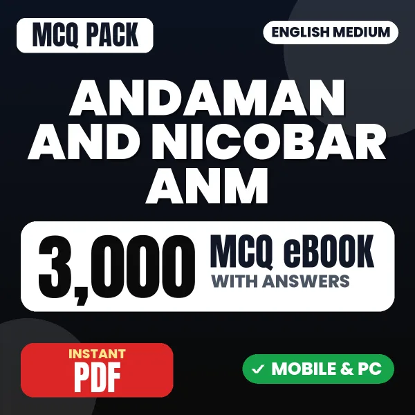 Andaman and Nicobar ANM Exam – 3000 MCQ eBook with Answers | English Medium PDF Download