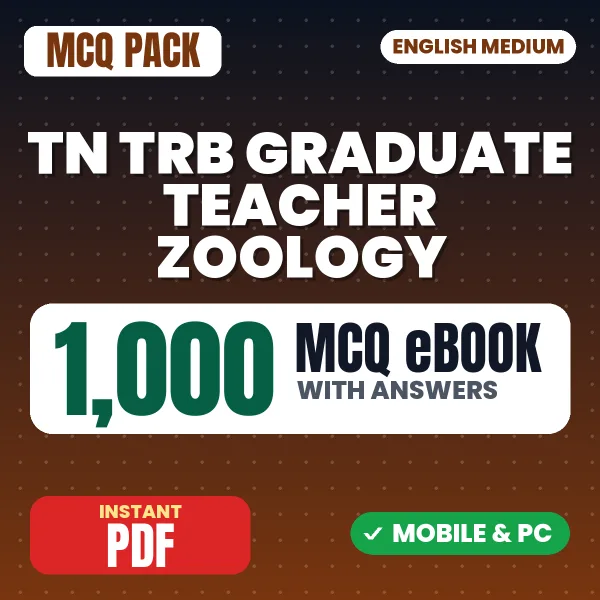 TN TRB Graduate Teacher Zoology Exam – 1000 MCQ eBook with Answers | English Medium PDF Download