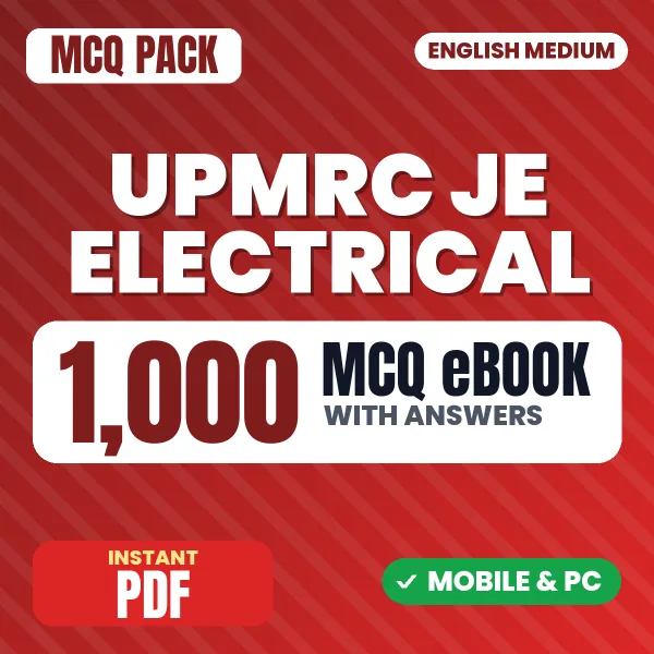 UPMRC JE Electrical Exam – 1000 MCQ eBook with Answers | English Medium PDF Download
