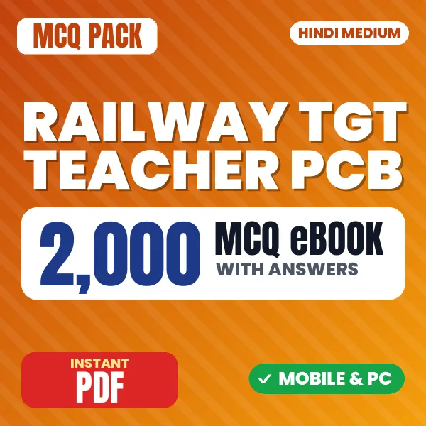 Railway TGT Teacher (PCB) Exam – 2000 MCQ eBook with Answers | Hindi Medium PDF Download