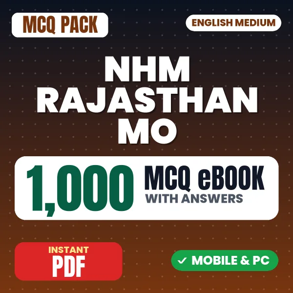 NHM Rajasthan Medical Officer Exam – 1000 MCQ eBook with Answers | English Medium PDF Download