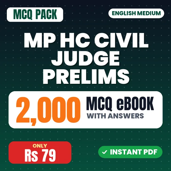 MP HC Civil Judge Prelims Exam – 2000 MCQ eBook with Answers | English Medium PDF Download