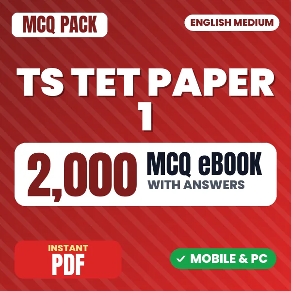 Telangana TET Paper 1 Exam – 2000 MCQ eBook with Answers | English Medium PDF Download