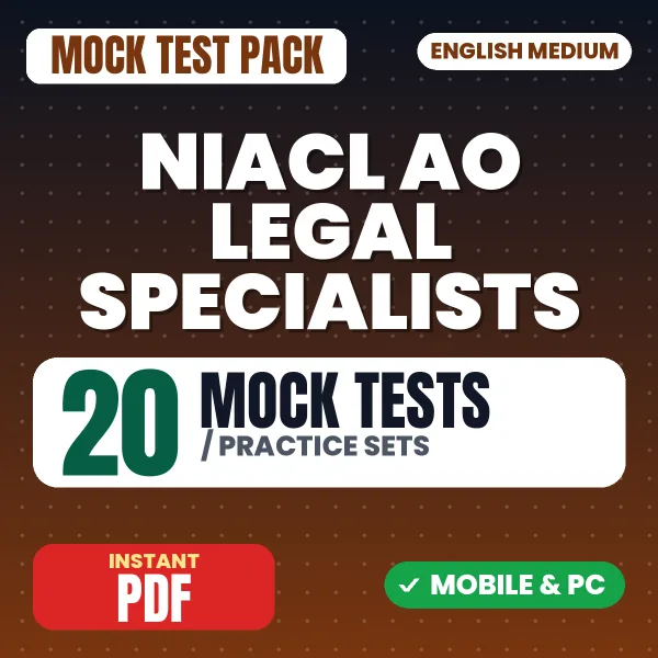 NIACL Administrative Officer (Legal Specialists) Phase-1 Exam – 20 Mock Tests / Practice Sets | English Medium PDF Download