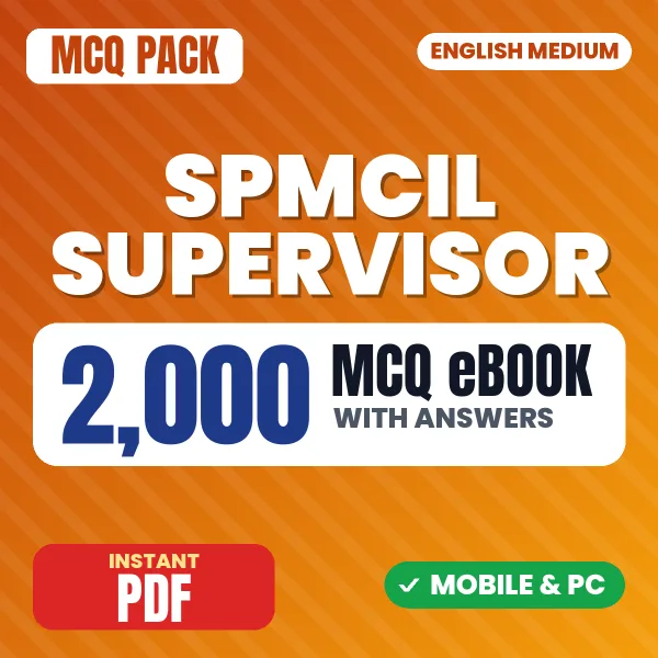 SPMCIL Supervisor (TO-Mechanical) Exam – 2000 MCQ eBook with Answers | English Medium PDF Download