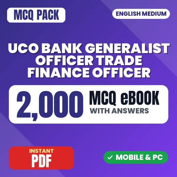 UCO Bank Generalist Officer (Trade Finance Officer) Exam – 2000 MCQ eBook with Answers | English Medium PDF Download
