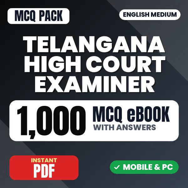 Telangana High Court Examiner Exam – 1000 MCQ eBook with Answers | English Medium PDF Download