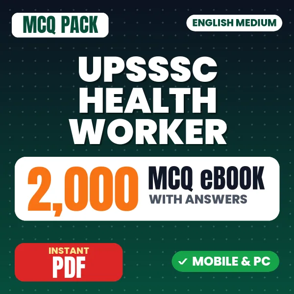 UPSSSC Female Health Worker (ANM) Exam – 2000 MCQ eBook with Answers | English Medium PDF Download