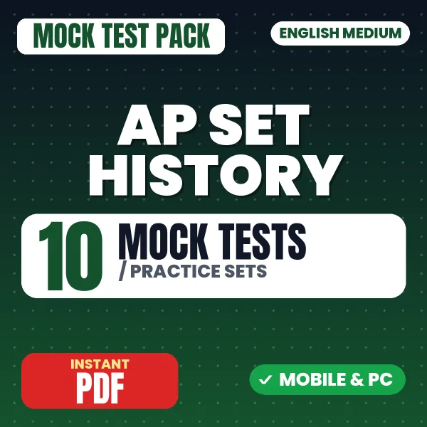 AP SET History Exam Paper 2 – 10 Mock Tests / Practice Sets | English Medium PDF Download