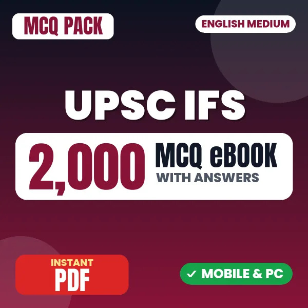UPSC IFS Prelims Paper-1 Exam – 2000 MCQ eBook with Answers | English Medium PDF Download