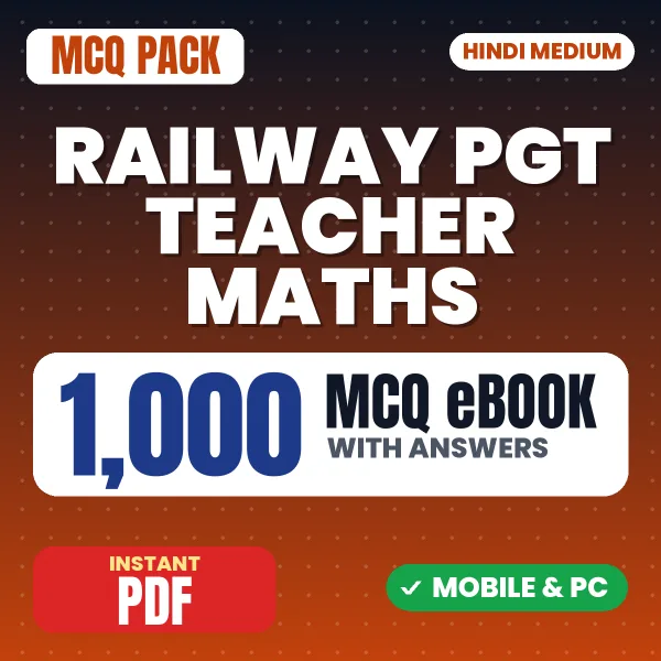Railway PGT Teacher Maths Exam – 1000 MCQ eBook with Answers | Hindi Medium PDF Download