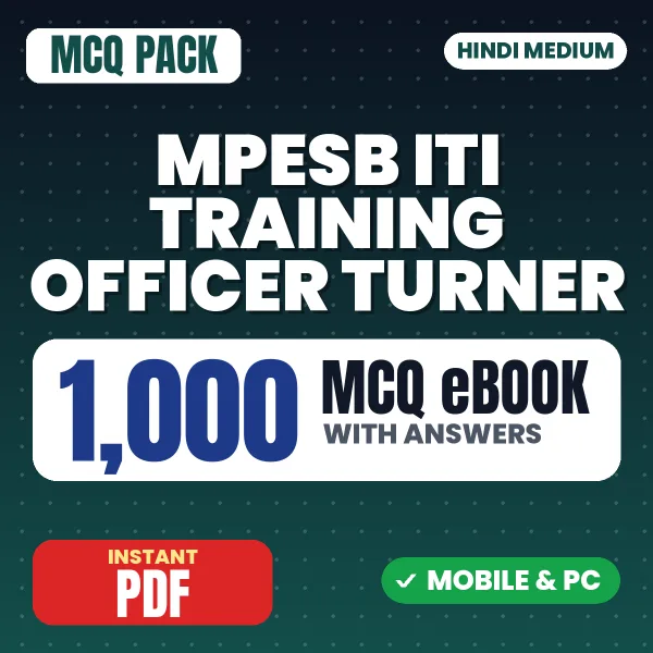 MPESB ITI Training Officer (Turner) Exam – 1000 MCQ eBook with Answers | Hindi Medium PDF Download