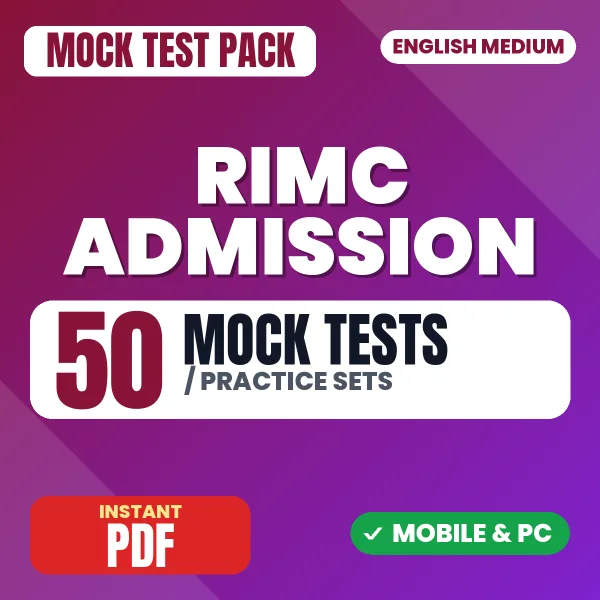 RIMC Admission Exam Paper 3 – 50 Mock Tests / Practice Sets | English Medium PDF Download