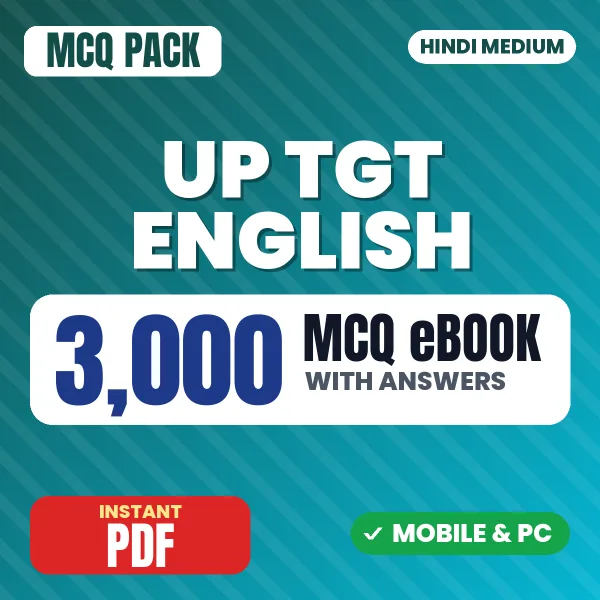 UP TGT English Exam – 3000 MCQ eBook with Answers | Hindi Medium PDF Download