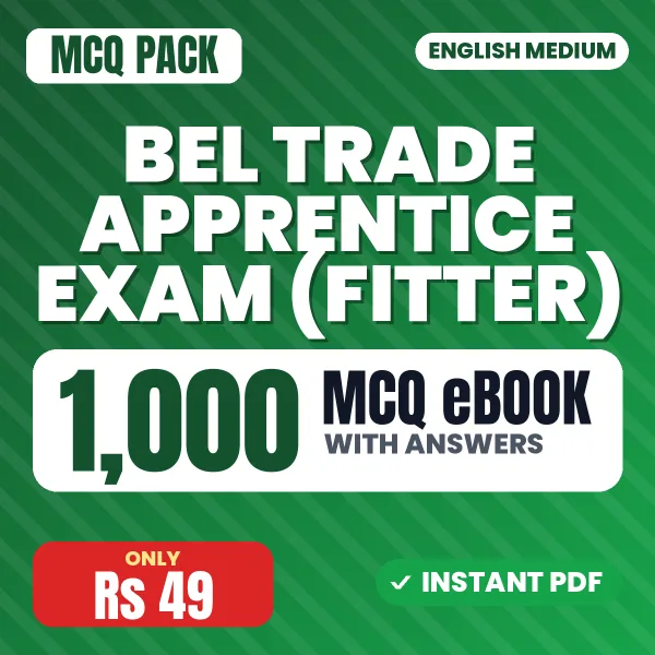 BEL Trade Apprentice Exam (Fitter) – 1000 MCQ eBook with Answers | English Medium PDF Download