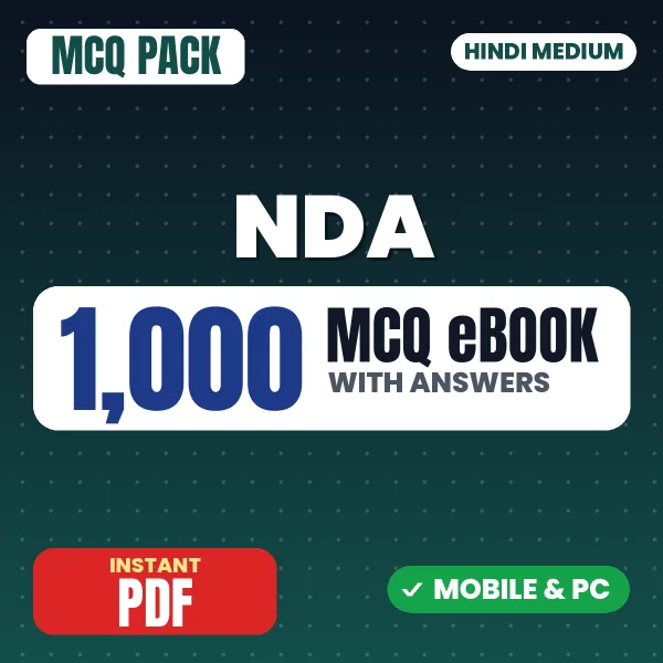 NDA Exam Paper II – 1000 MCQ eBook with Answers | Hindi Medium PDF Download