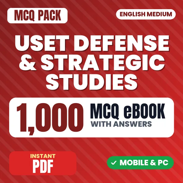 Uttarakhand SET Defence & Strategic Studies Exam – 1000 MCQ eBook with Answers | English Medium PDF Download
