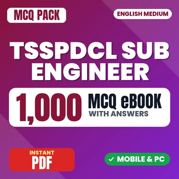 TSSPDCL Sub Engineer Exam (Electrical) – 1000 MCQ eBook with Answers | English Medium PDF Download