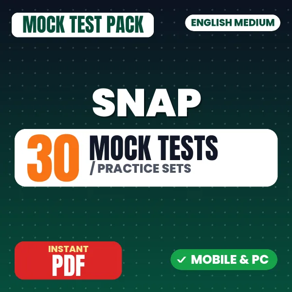 SNAP Entrance Exam – 30 Mock Tests / Practice Sets | English Medium PDF Download