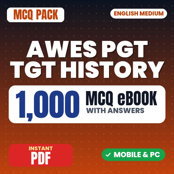 AWES PGT TGT History Exam – 1000 MCQ eBook with Answers | English Medium PDF Download
