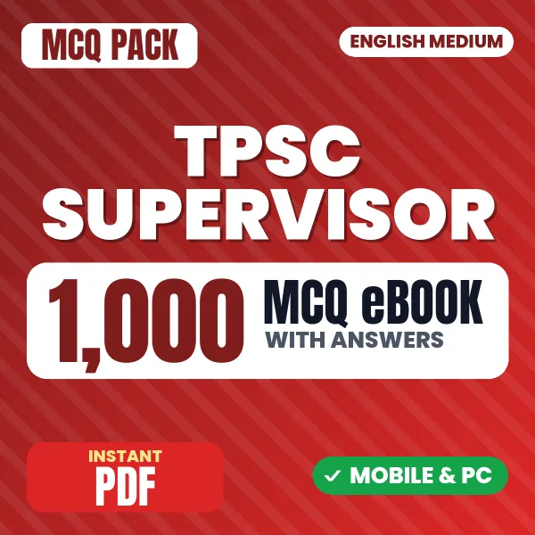 TPSC Supervisor (Prelims) Exam – 1000 MCQ eBook with Answers | English Medium PDF Download