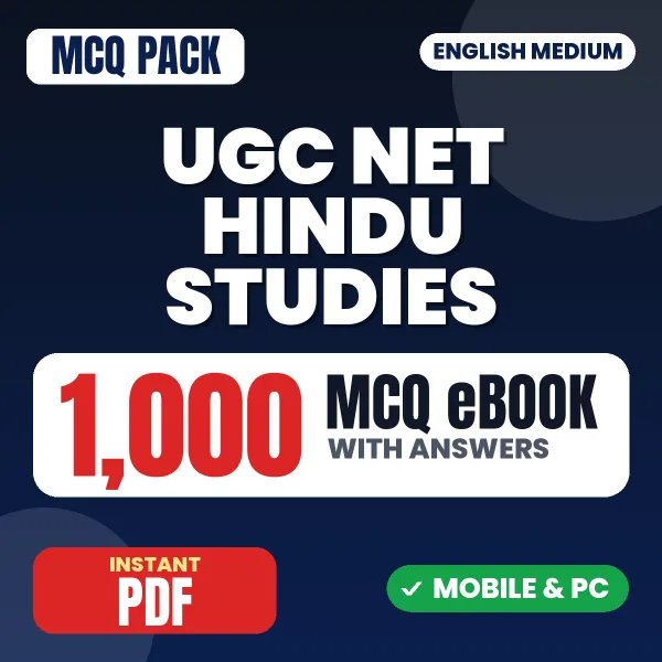 UGC NET Hindu Studies Exam – 1000 MCQ eBook with Answers | English Medium PDF Download
