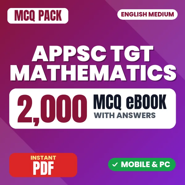 APPSC TGT Mathematics Exam Paper 1 – 2000 MCQ eBook with Answers | English Medium PDF Download