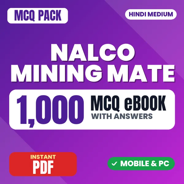 NALCO Mining Mate Exam – 1000 MCQ eBook with Answers | Hindi Medium PDF Download