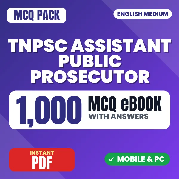 TNPSC Assistant Public Prosecutor (Prelims) Exam – 1000 MCQ eBook with Answers | English Medium PDF Download