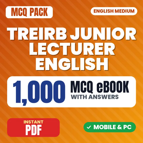 TREIRB Junior Lecturer English (Paper-I) Exam – 1000 MCQ eBook with Answers | English Medium PDF Download