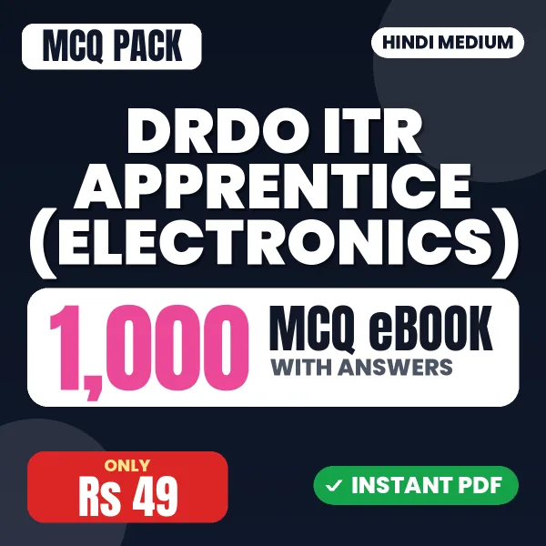DRDO ITR Apprentice (Electronics) Exam – 1000 MCQ eBook with Answers | Hindi Medium PDF Download