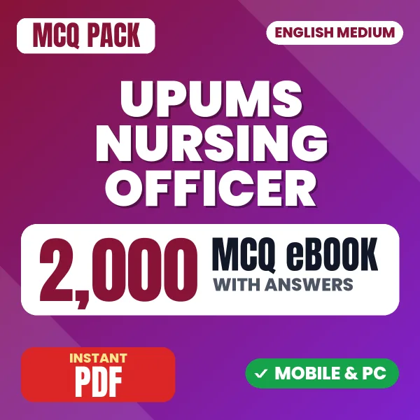 UPUMS Nursing Officer Exam – 2000 MCQ eBook with Answers | English Medium PDF Download